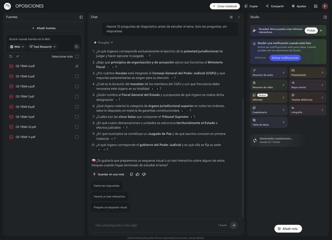 Solo el tema 4 activado y las 10 preguntas de diagnóstico