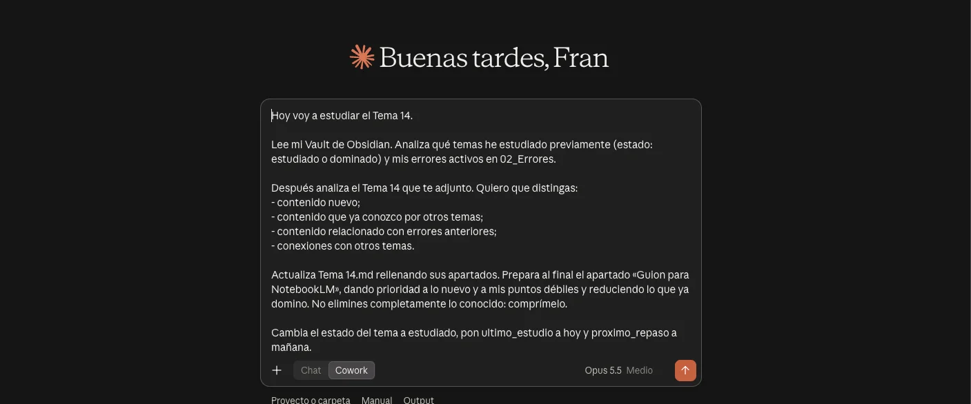 El prompt diario, antes de estudiar