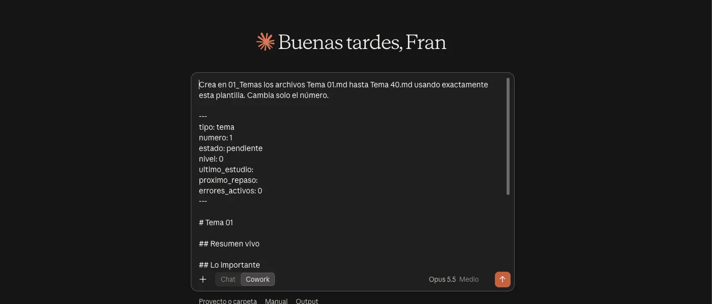 Día 0: el prompt en Claude Desktop