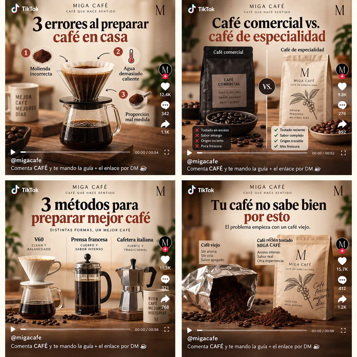 Four formats, one topic: the coffee you drink at home