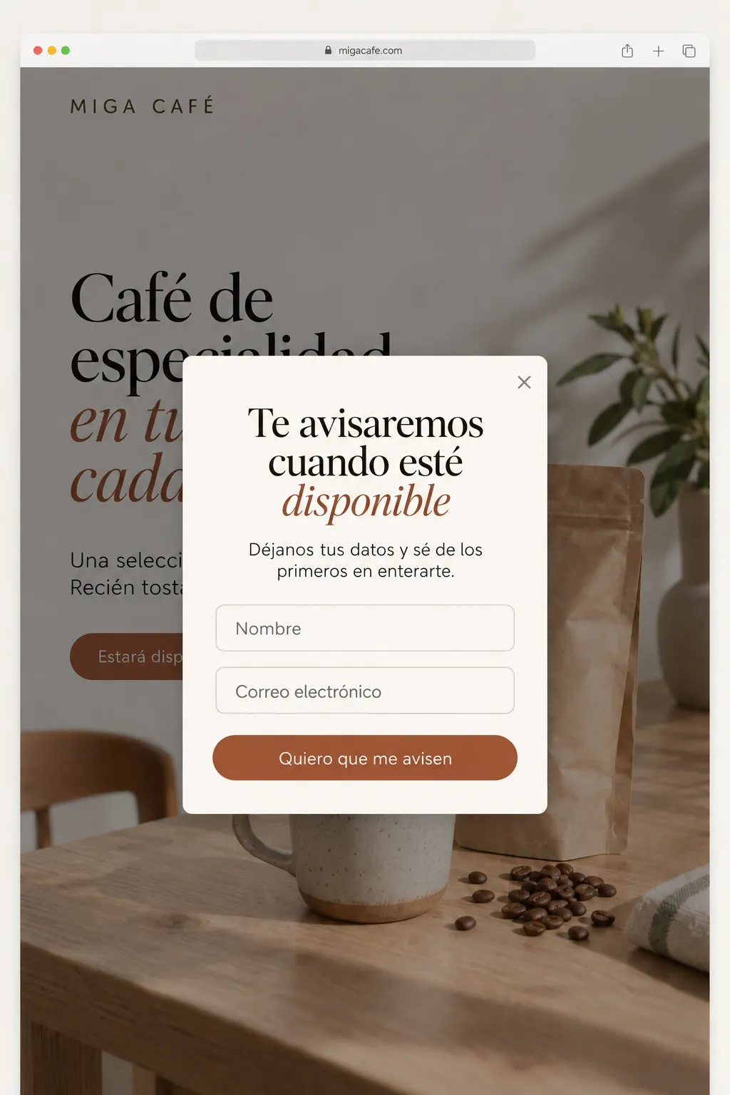 After clicking «Buy»: not available yet, we will let you know