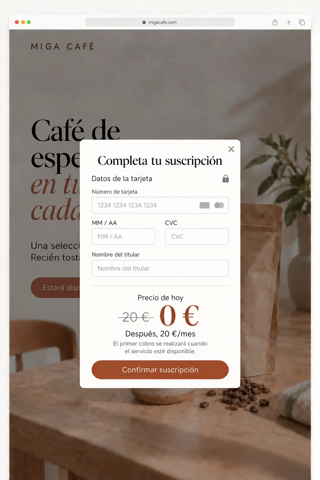 0 € today, 20 € a month once it is available